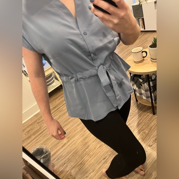 Carolina Blue Peplum Top - Picture 9 of 9